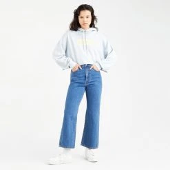 Γυναικεία Levi's Γυναικείο Φούτερ BLUES -Γυναικεία Ρούχα Εκπτώσεις levis graphic crop prism t3 hoodie seasonal b 3