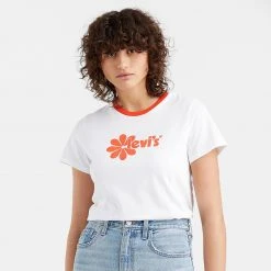 Levi's Γυναικεία Levis Graphic Jordie Poster Logo Γυναικείο T-shirt NEUTRALS