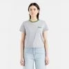 Levi's Γυναικεία Levis Graphic Jordie Poster Logo Γυναικείο T-shirt GREYS -Γυναικεία Ρούχα Εκπτώσεις levis graphic jordie tee poster logo left che
