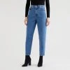 Levi's Γυναικεία Levis High Loose Taper Hold My Purse Γυναικείο Τζιν Παντελόνι MED INDIGO - FLAT FINISH
