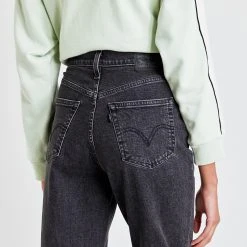 Γυναικεία Levi's High Waisted Tapered Jeans Γυναικείο Τζιν Παντελόνι BLACKS -Γυναικεία Ρούχα Εκπτώσεις levis high waisted mom jean bomb dot 3