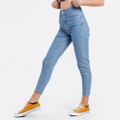 Γυναικεία Levi's High Waisted Mom Fit Γυναικείο Τζιν Παντελόνι Med Indigo-Flat Finish -Γυναικεία Ρούχα Εκπτώσεις levis high waisted taper fyi 2