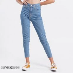 Γυναικεία Levi's High Waisted Mom Fit Γυναικείο Τζιν Παντελόνι Med Indigo-Flat Finish
