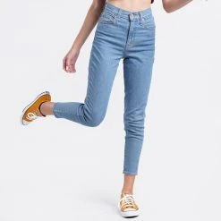 Γυναικεία Levi's High Waisted Mom Fit Γυναικείο Τζιν Παντελόνι Med Indigo-Flat Finish -Γυναικεία Ρούχα Εκπτώσεις levis high waisted taper fyi 3