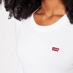 Levi's Baby Tee Γυναικεία Μακρυμάνικη Μπλούζα NEUTRALS -Γυναικεία Ρούχα Εκπτώσεις levis ls baby tee white 1 2