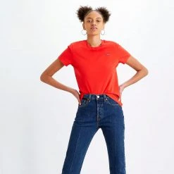 Γυναικεία Levi's Perfect Γυναικείο T-Shirt REDS -Γυναικεία Ρούχα Εκπτώσεις levis perfect tee poppy red 3