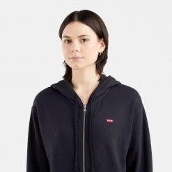 Levi's Levis Standard Zip Hoodie Caviar Γυναικεία Ζακέτα BLACKS -Γυναικεία Ρούχα Εκπτώσεις levis standard zip hoodie caviar 2