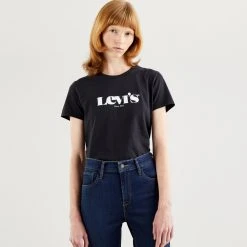 Levi's Levis The Perfect Tee New Logo Γυναικεία Μπλούζα BLACKS