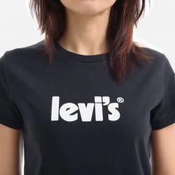 Γυναικεία Levi's The Perfect Seasonal Poster Γυναικείο T-shirt BLACKS -Γυναικεία Ρούχα Εκπτώσεις levis the perfect tee seasonal poste 2