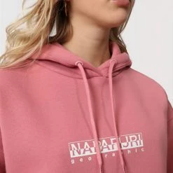Napapijri B-Box Γυναικείο Cropped Γυναικεία Μπλούζα με Κουκούλα PINK LULU -Γυναικεία Ρούχα Εκπτώσεις napapijri b box w cropped h 1 pink lulu 3
