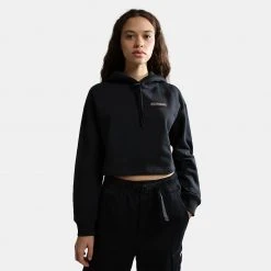 Napapijri B-Hockey Γυναικεία Cropped Μπλούζα με Κουκούλα BLACK 041