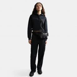 Napapijri B-Hockey Γυναικεία Cropped Μπλούζα με Κουκούλα BLACK 041 -Γυναικεία Ρούχα Εκπτώσεις napapijri b hockey h crop black 041 3