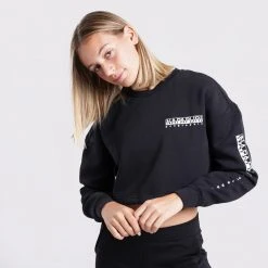 Γυναικεία Napapijri Roen Γυναικείο Cropped Φούτερ BLACK 041 -Γυναικεία Ρούχα Εκπτώσεις napapijri b roen cropped black 041 2