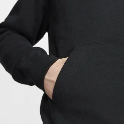 Γυναικεία Nike Sportswear Club Unisex Μπλούζα με Κουκούλα BLACK/BLACK/WHITE -Γυναικεία Ρούχα Εκπτώσεις nike m nsw club hoodie po bb 15