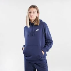 Γυναικεία Nike Sportswear Club Unisex Μπλούζα με Κουκούλα MIDNIGHT NAVY/MIDNIGHT NAVY/WHITE -Γυναικεία Ρούχα Εκπτώσεις nike m nsw club hoodie po bb 26