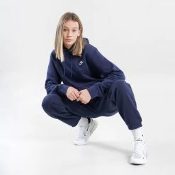 Γυναικεία Nike Sportswear Club Unisex Μπλούζα με Κουκούλα MIDNIGHT NAVY/MIDNIGHT NAVY/WHITE -Γυναικεία Ρούχα Εκπτώσεις nike m nsw club hoodie po bb 27