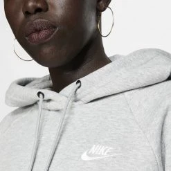 Nike Sportswear Essential Γυναικεία Μπλούζα με Κουκούλα DK GREY HEATHER/WHITE -Γυναικεία Ρούχα Εκπτώσεις nike sportswear essential 10