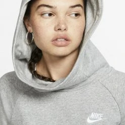 Nike Sportswear Essential Γυναικεία Μπλούζα με Κουκούλα DK GREY HEATHER/WHITE -Γυναικεία Ρούχα Εκπτώσεις nike sportswear essential 6