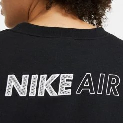 Nike Air Plus Size Γυναικεία Μπλούζα Φούτερ Black/White -Γυναικεία Ρούχα Εκπτώσεις nike w nsw air crew flc plus 3