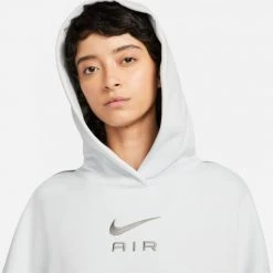 Nike Sportswear Air Fleece Γυναικεία Μπλούζα με Κουκούλα PURE PLATINUM/FLAT PEWTER/FLAT PEWTER -Γυναικεία Ρούχα Εκπτώσεις nike w nsw air flc hoodie 2
