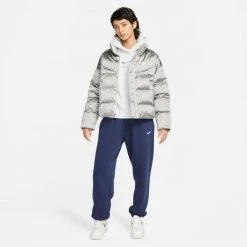 Nike Sportswear Air Fleece Γυναικεία Μπλούζα με Κουκούλα PURE PLATINUM/FLAT PEWTER/FLAT PEWTER -Γυναικεία Ρούχα Εκπτώσεις nike w nsw air flc hoodie 4