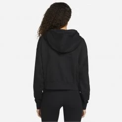 Nike Sportswear Air Fleece Top Γυναικεία Ζακέτα BLACK/BLACK/WHITE -Γυναικεία Ρούχα Εκπτώσεις nike w nsw air flc top fz 1