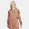 Nike Sportswear Air Fleece Top Γυναικεία Ζακέτα MINERAL CLAY/RED BARK/PINK OXFORD
