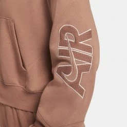 Nike Sportswear Air Fleece Top Γυναικεία Ζακέτα MINERAL CLAY/RED BARK/PINK OXFORD -Γυναικεία Ρούχα Εκπτώσεις nike w nsw air flc top fz 9
