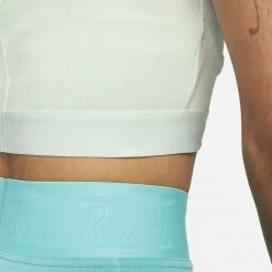 Γυναικεία Nike Sportswear Air Rib Γυναικείο Crop Tank Top BARELY GREEN/WASHED TEAL -Γυναικεία Ρούχα Εκπτώσεις nike w nsw air rib tank 3