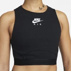 Γυναικεία Nike Sportswear Air Rib Γυναικείο Crop Tank Top Black/White -Γυναικεία Ρούχα Εκπτώσεις nike w nsw air rib tank 7