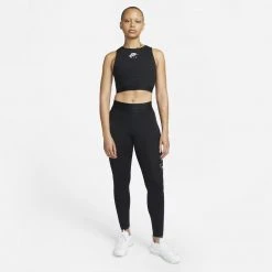 Γυναικεία Nike Sportswear Air Rib Γυναικείο Crop Tank Top Black/White -Γυναικεία Ρούχα Εκπτώσεις nike w nsw air rib tank 8