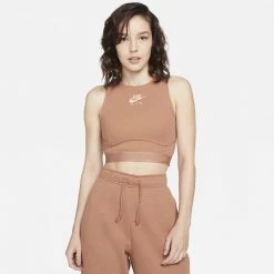 Γυναικεία Nike Sportswear Air Rib Γυναικείο Crop Tank Top MINERAL CLAY/PINK OXFORD