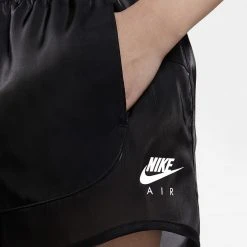 Γυναικεία Nike Sportswear Air Short Sheen Γυναικείο Σορτς BLACK/WHITE -Γυναικεία Ρούχα Εκπτώσεις nike w nsw air short sheen 3