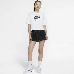 Γυναικεία Nike Sportswear Air Short Sheen Γυναικείο Σορτς BLACK/WHITE -Γυναικεία Ρούχα Εκπτώσεις nike w nsw air short sheen 5