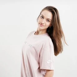 Γυναικεία Nike Air SS Γυναικείο T-Shirt PINK OXFORD/WHITE -Γυναικεία Ρούχα Εκπτώσεις nike w nsw air ss top bf 3