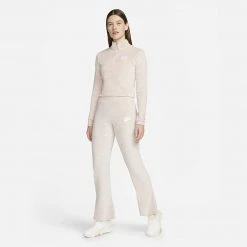 Γυναικεία Nike Air Γυναικείο Βελουτέ Παντελόνι Φόρμας PINK OXFORD/WHITE -Γυναικεία Ρούχα Εκπτώσεις nike w nsw air vlr mr pnt 9