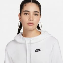 Nike Sportswear Club Fleece Γυναικεία Μπλούζα με Κουκούλα WHITE/BLACK 7 Nike Sportswear Club Fleece Γυναικεία Μπλούζα με Κουκούλα WHITE/BLACK -Γυναικεία Ρούχα Εκπτώσεις nike w nsw club flc fnl hoodie std 2