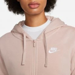 Γυναικεία Nike W Nsw Club Flc Fz Hoodie Std PINK OXFORD/WHITE -Γυναικεία Ρούχα Εκπτώσεις nike w nsw club flc fz hoodie std 2