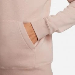 Γυναικεία Nike W Nsw Club Flc Fz Hoodie Std PINK OXFORD/WHITE -Γυναικεία Ρούχα Εκπτώσεις nike w nsw club flc fz hoodie std 3