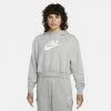 Nike Sportswear Club Fleece Γυναικεία Μπλούζα με Κουκούλα DK GREY HEATHER/WHITE