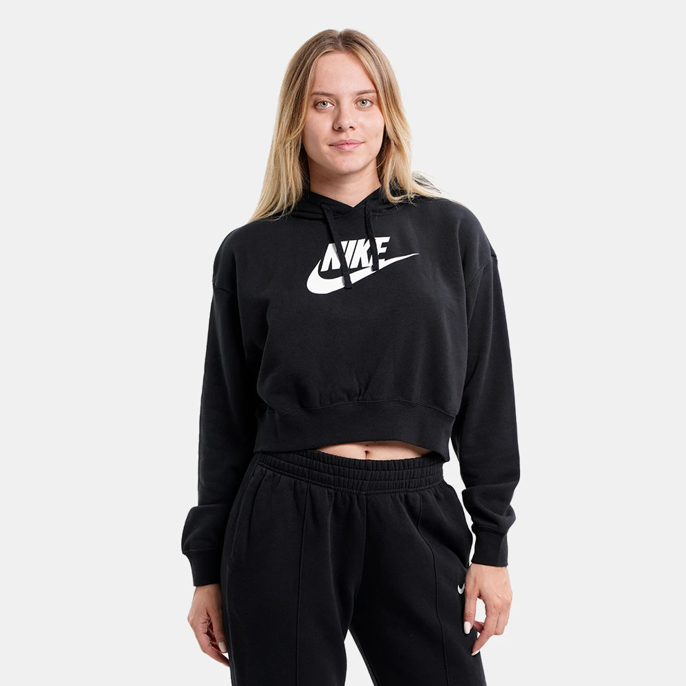 Nike Sportswear Club Fleece Γυναικεία Μπλούζα με Κουκούλα Black/White 1 Nike Sportswear Club Fleece Γυναικεία Μπλούζα με Κουκούλα Black/White