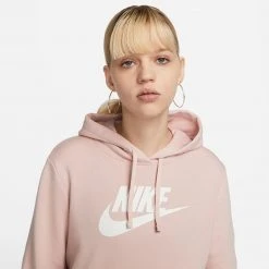 Nike Sportswear Club Γυναικεία Μπλούζα με Κουκούλα PINK OXFORD/WHITE 8 Nike Sportswear Club Γυναικεία Μπλούζα με Κουκούλα PINK OXFORD/WHITE -Γυναικεία Ρούχα Εκπτώσεις nike w nsw club flc gx std po hdy 2