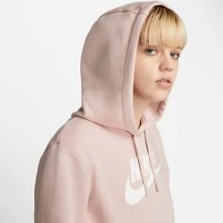 Nike Sportswear Club Γυναικεία Μπλούζα με Κουκούλα PINK OXFORD/WHITE 9 Nike Sportswear Club Γυναικεία Μπλούζα με Κουκούλα PINK OXFORD/WHITE -Γυναικεία Ρούχα Εκπτώσεις nike w nsw club flc gx std po hdy 3