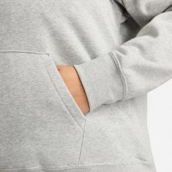Nike Sportswear Plus Size Γυναικεία Μπλούζα Φούτερ DK GREY HEATHER/WHITE -Γυναικεία Ρούχα Εκπτώσεις nike w nsw club flc gx std po hdy p 3
