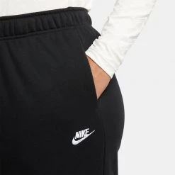 Γυναικεία Nike Sportswear Club Fleece Plus Size Γυναικείο Παντελόνι Φόρμας Black/white -Γυναικεία Ρούχα Εκπτώσεις nike w nsw club flc mr os pant plus 7