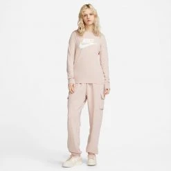 Γυναικεία Nike Sportswear Club Fleece Γυναικείο Cargo Παντελόνι Φόρμας PINK OXFORD/WHITE -Γυναικεία Ρούχα Εκπτώσεις nike w nsw club flc mr pant cargo 4
