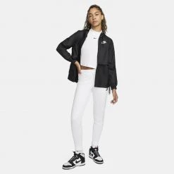 Γυναικεία Nike Fleece Tight Γυναικείο Παντελόνι Φόρμας WHITE/BLACK -Γυναικεία Ρούχα Εκπτώσεις nike w nsw club flc mr pant tight 4