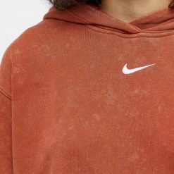 Nike Sportswear Essential Fleece Γυναικεία Μπλούζα με Κουκούλα RUGGED ORANGE/WHITE -Γυναικεία Ρούχα Εκπτώσεις nike w nsw ess flc hoodie clctn vnr 2