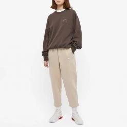 Γυναικεία Nike Sportswear Collection Essentials Γυναικείο Παντελόνι Φόρμας SANDDRIFT/WHITE -Γυναικεία Ρούχα Εκπτώσεις nike w nsw essntl clctn flc crv pnt 3