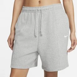 Γυναικεία Nike Sportswear Essential Γυναικείο Σορτς DK GREY HEATHER/WHITE -Γυναικεία Ρούχα Εκπτώσεις nike w nsw essntl clctn flc hr shrt 2